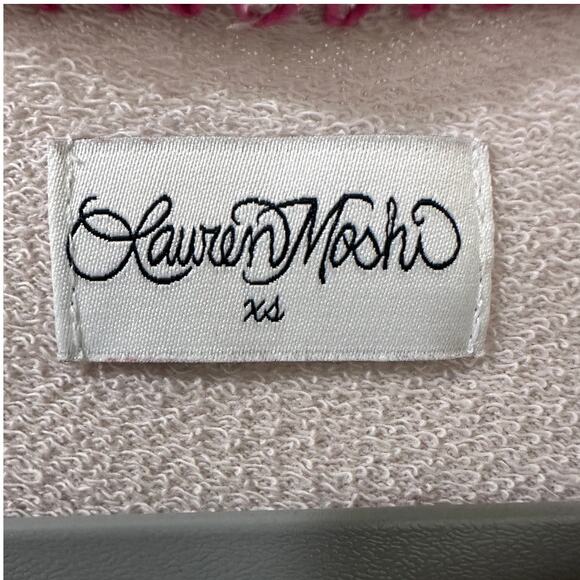 Lauren Moshi Jocelyn "Love Peace Happiness" Rainbow Stitch Sweatshirt XS - Picture 3 of 9